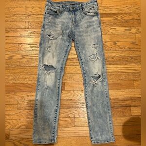 American Eagle Outfitters Light Blue Distressed Skinny Jeans